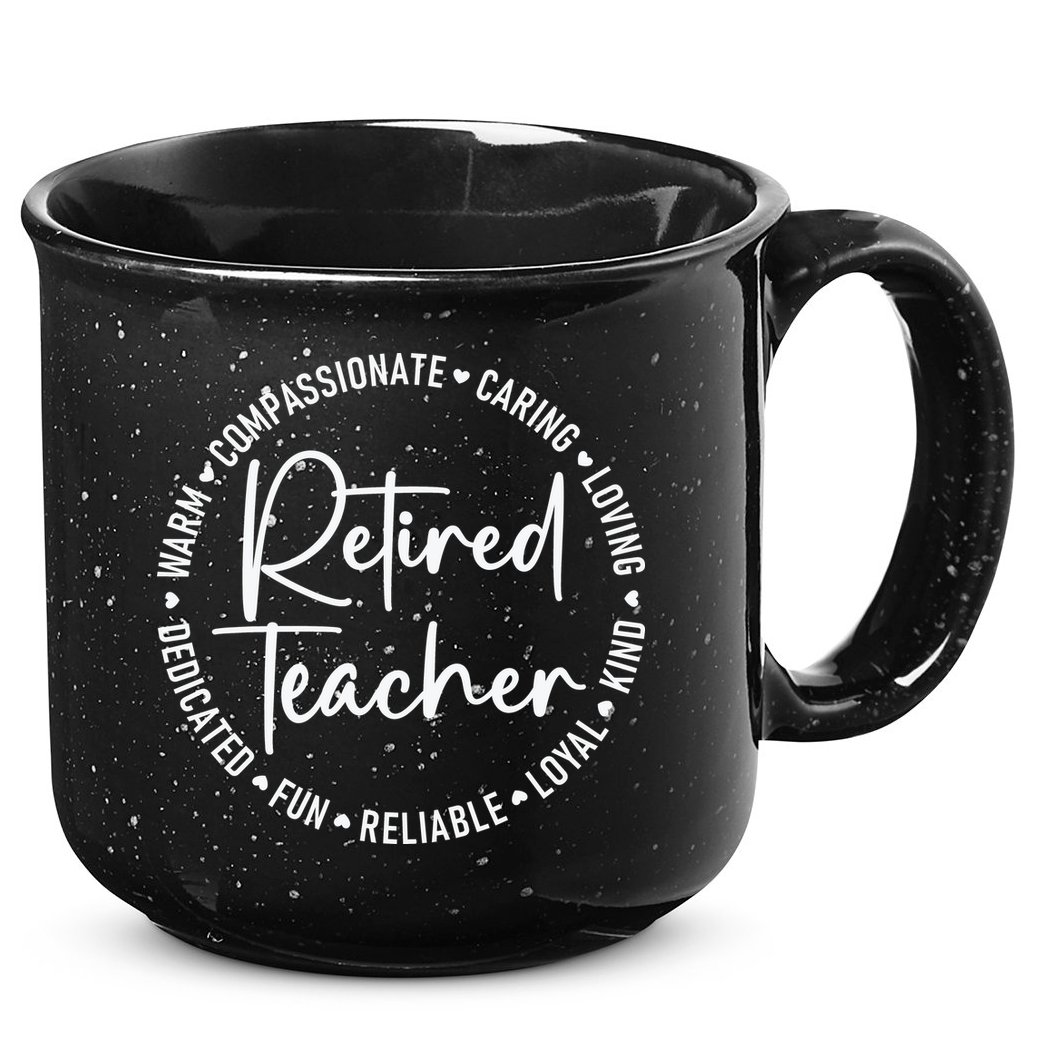 Retired Teacher White 15oz Campfire Ceramic Mug