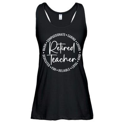 Retired Teacher White Ladies Essential Flowy Tank