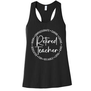 Retired Teacher White Women's Racerback Tank