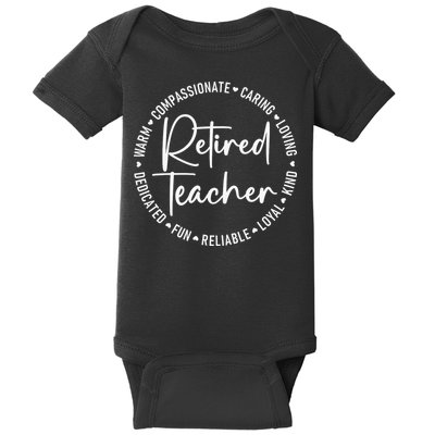 Retired Teacher White Baby Bodysuit
