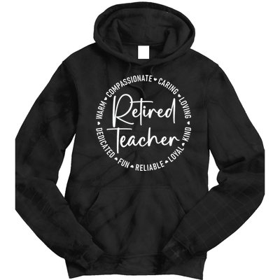 Retired Teacher White Tie Dye Hoodie