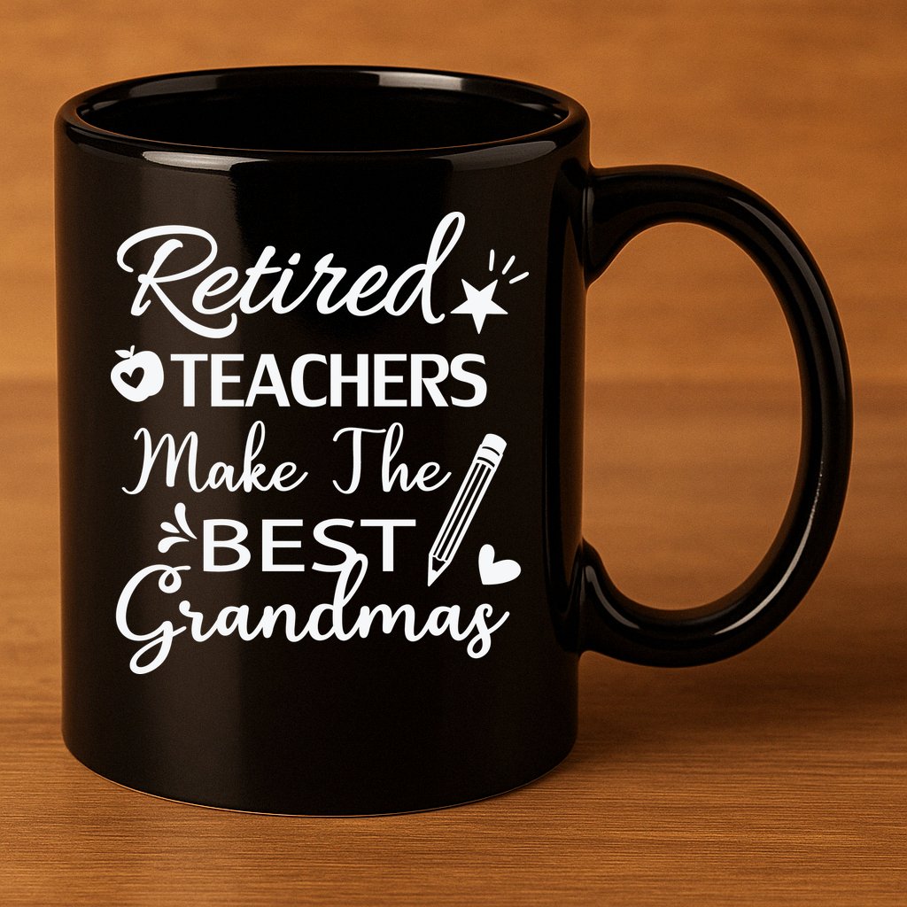 Retired Teacher White 11oz C Handle Ceramic Mug