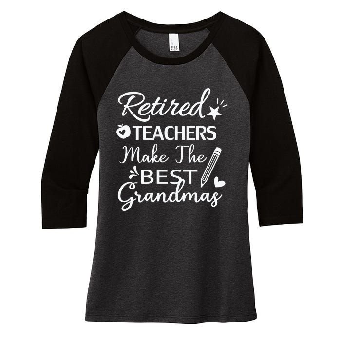 Retired Teacher White Women's Tri-Blend 3/4-Sleeve Raglan Shirt