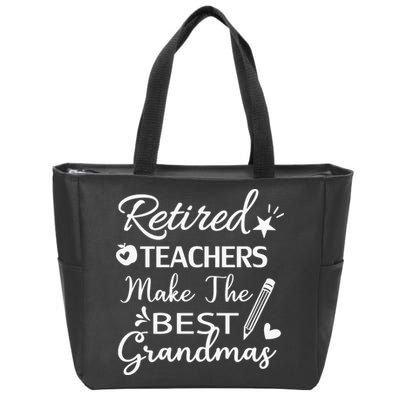 Retired Teacher White Zip Tote Bag