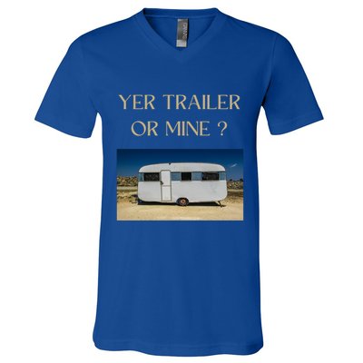 Redneck Trailer White Trash Party Attire Hillbilly Costume Gift V-Neck T-Shirt