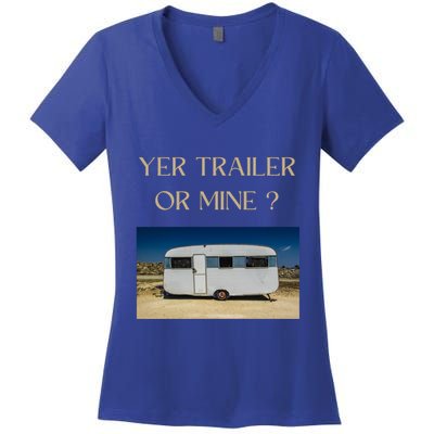 Redneck Trailer White Trash Party Attire Hillbilly Costume Gift Women's V-Neck T-Shirt
