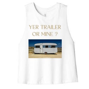 Redneck Trailer White Trash Party Attire Hillbilly Costume Gift Women's Racerback Cropped Tank