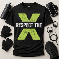 Respect The X Pickleball Funny Pickleball Gift Cooling Performance Crew T-Shirt