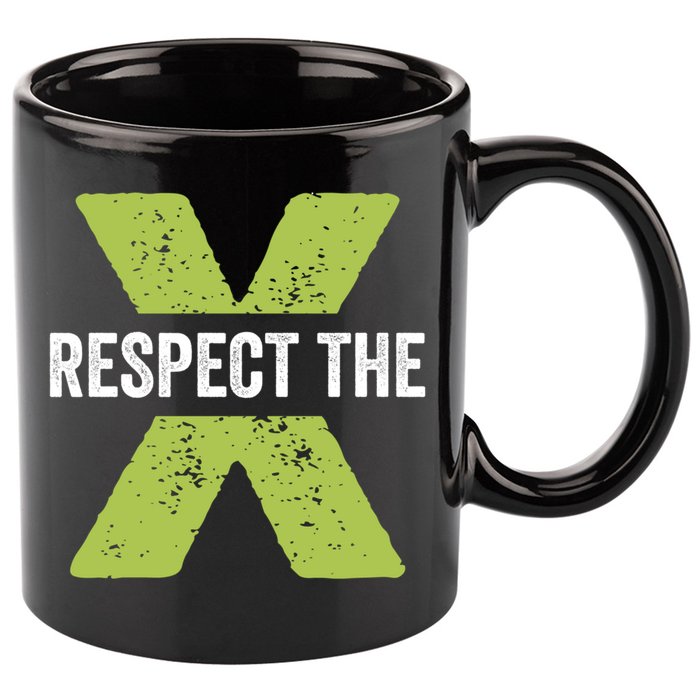 Respect The X Pickleball Funny Pickleball Gift 11oz C Handle Ceramic Mug