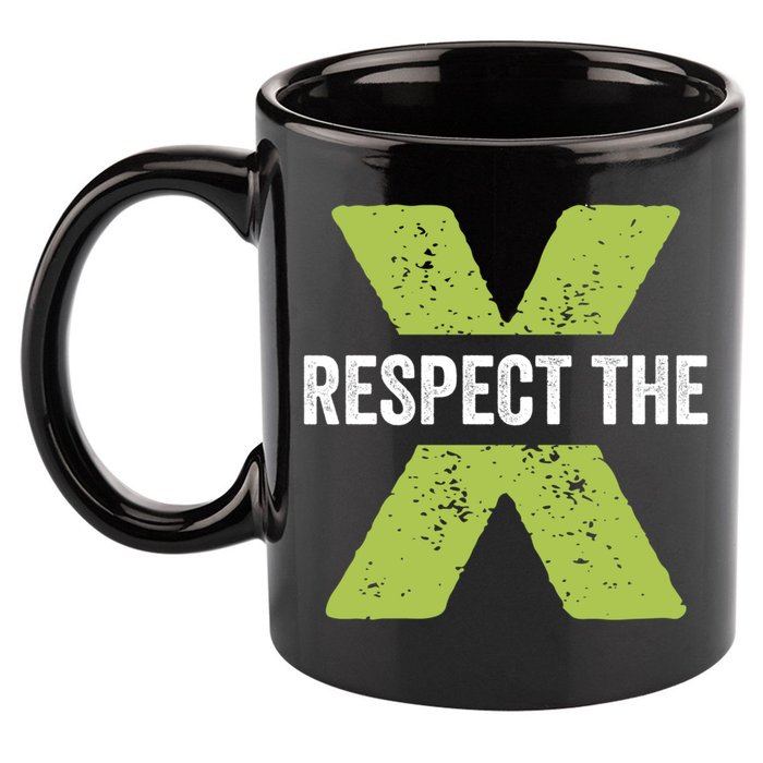 Respect The X Pickleball Funny Pickleball Gift 11oz C Handle Ceramic Mug
