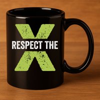 Respect The X Pickleball Funny Pickleball Gift 11oz C Handle Ceramic Mug