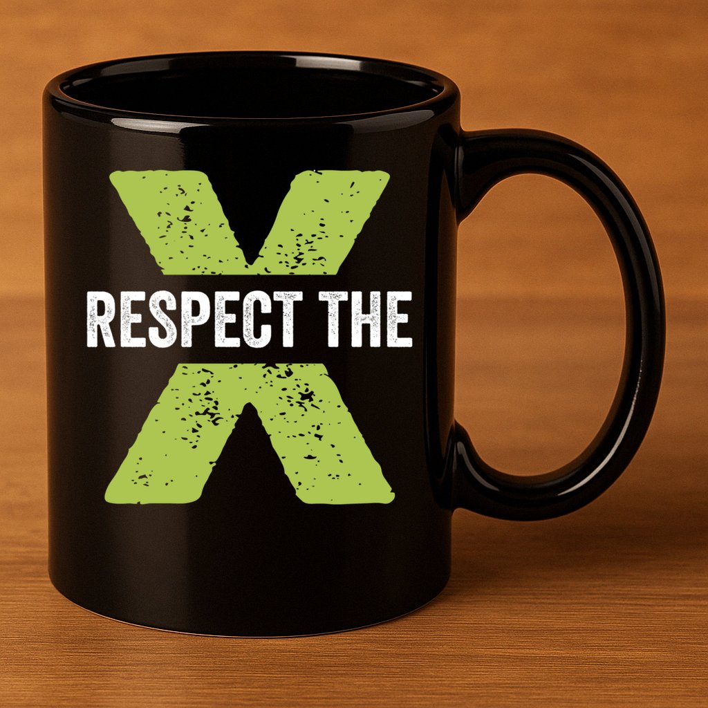 Respect The X Pickleball Funny Pickleball Gift 11oz C Handle Ceramic Mug