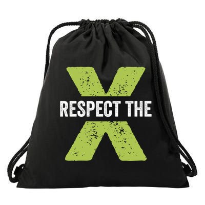 Respect The X Pickleball Funny Pickleball Gift Drawstring Bag