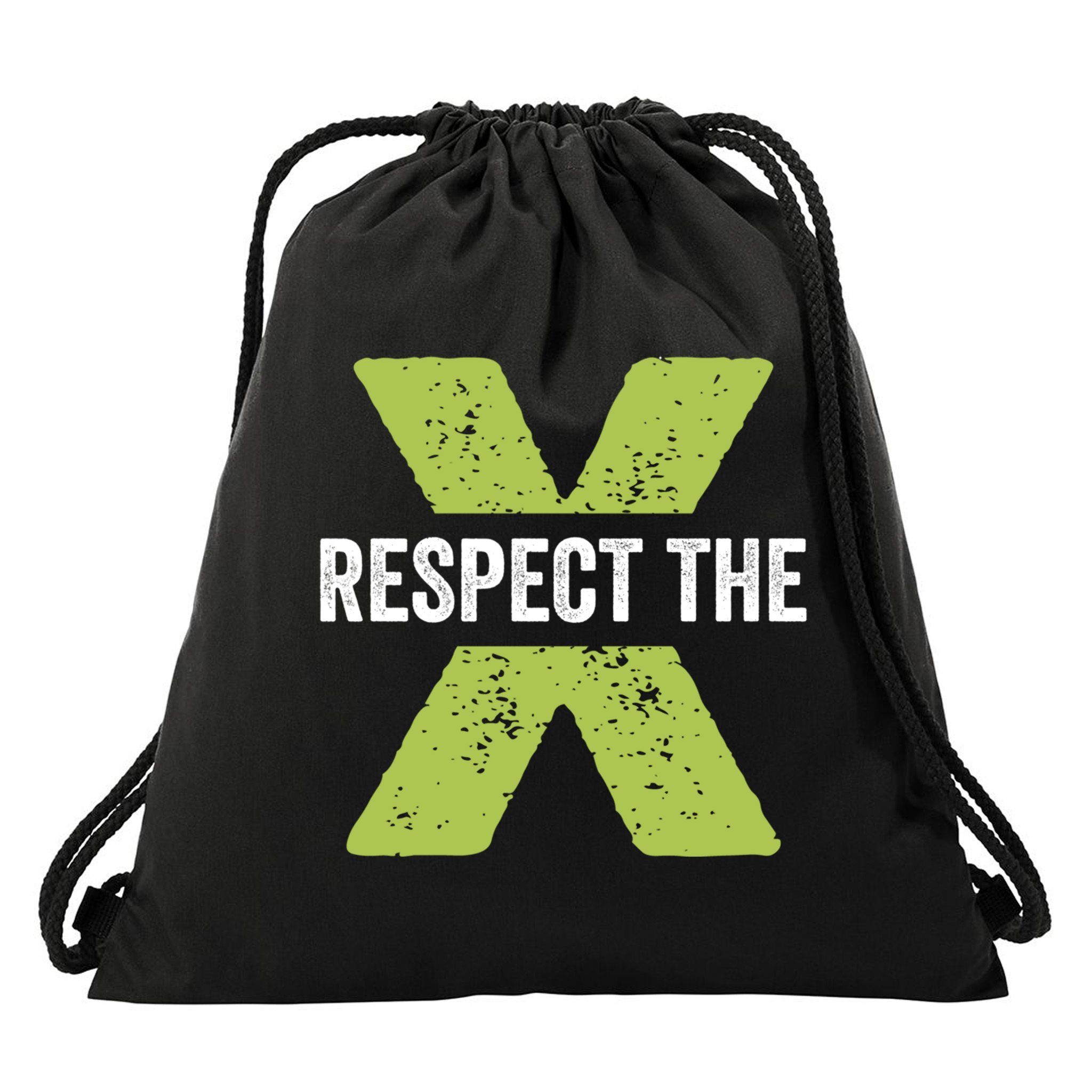 Respect The X Pickleball Funny Pickleball Gift Drawstring Bag