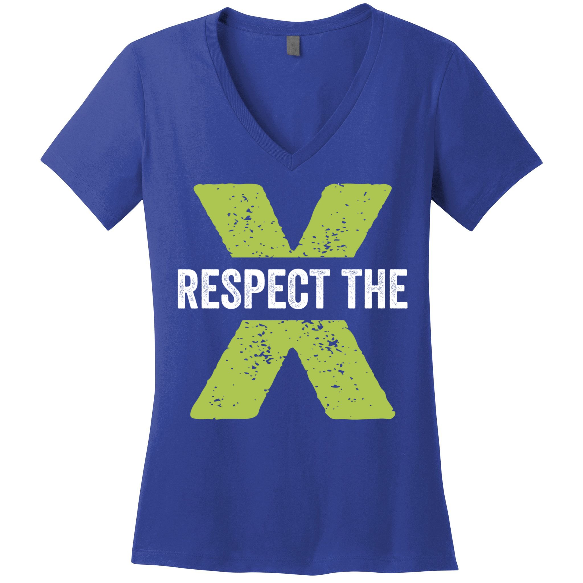 Respect The X Pickleball Funny Pickleball Gift Women's V-Neck T-Shirt