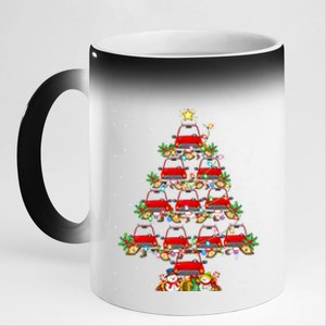 Red Truck Xmas Lighting Santa Red Truck Christmas Tree Cute Gift 11oz Black Color Changing Mug