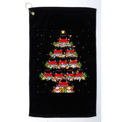 Red Truck Xmas Lighting Santa Red Truck Christmas Tree Cute Gift Platinum Collection Golf Towel