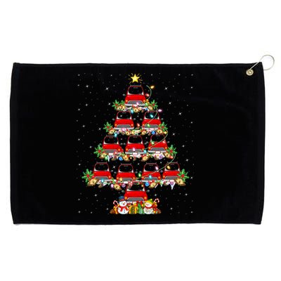 Red Truck Xmas Lighting Santa Red Truck Christmas Tree Cute Gift Grommeted Golf Towel