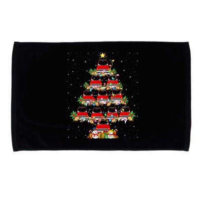 Red Truck Xmas Lighting Santa Red Truck Christmas Tree Cute Gift Microfiber Hand Towel