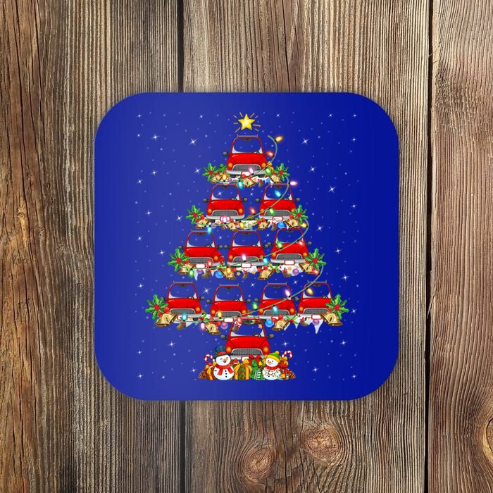 Red Truck Xmas Lighting Santa Red Truck Christmas Tree Cute Gift Coaster