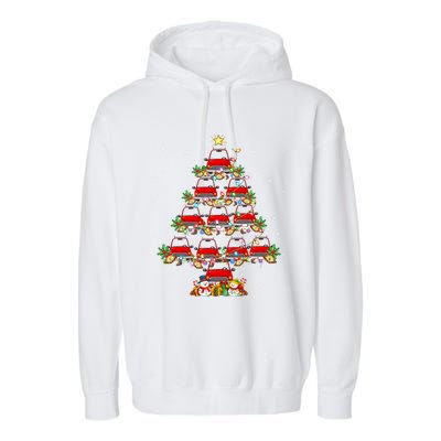 Red Truck Xmas Lighting Santa Red Truck Christmas Tree Cute Gift Garment-Dyed Fleece Hoodie