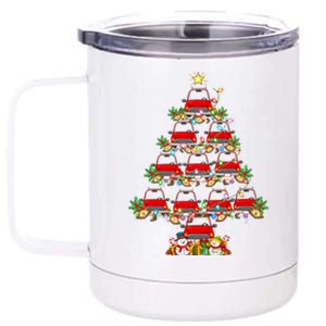 Red Truck Xmas Lighting Santa Red Truck Christmas Tree Cute Gift 12 oz Stainless Steel Tumbler Cup