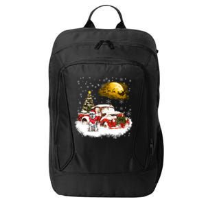 Red Truck Xmas Tree Husky Dog Merry Christmas Cool Gift City Backpack