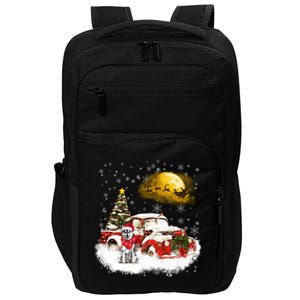 Red Truck Xmas Tree Husky Dog Merry Christmas Cool Gift Impact Tech Backpack