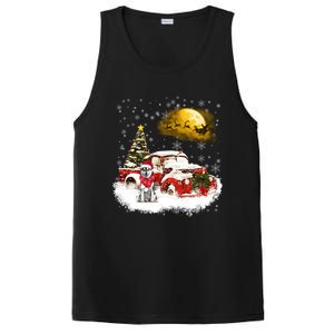 Red Truck Xmas Tree Husky Dog Merry Christmas Cool Gift PosiCharge Competitor Tank