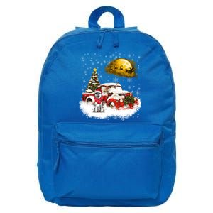 Red Truck Xmas Tree Husky Dog Merry Christmas Cool Gift 16 in Basic Backpack