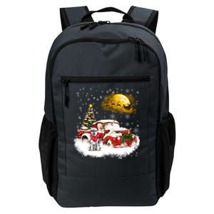 Red Truck Xmas Tree Husky Dog Merry Christmas Cool Gift Daily Commute Backpack