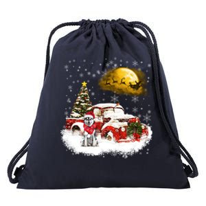 Red Truck Xmas Tree Husky Dog Merry Christmas Cool Gift Drawstring Bag