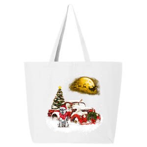 Red Truck Xmas Tree Husky Dog Merry Christmas Cool Gift 25L Jumbo Tote