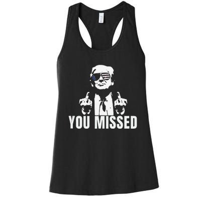 Retro Trump You Missed Trump 2024 Gifts Women's Racerback Tank