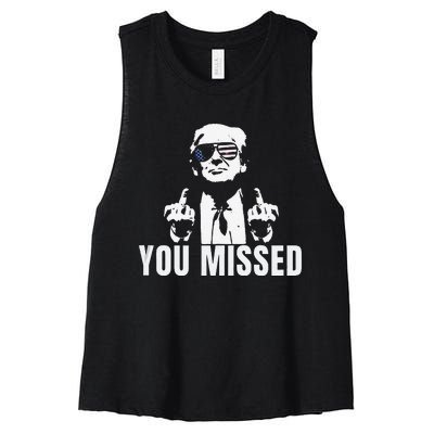 Retro Trump You Missed Trump 2024 Gifts Women's Racerback Cropped Tank