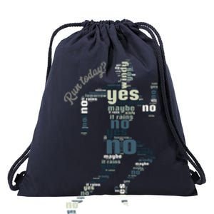 Run Today? Yes No Maybe Tomorrow Funny Jogging Running Gift Drawstring Bag