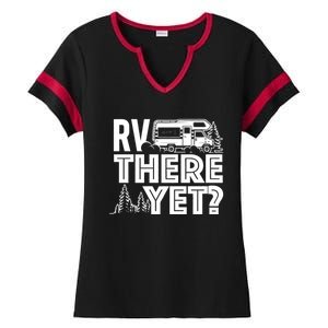 Rv There Yet Happy Glamper Camping Ladies Halftime Notch Neck Tee