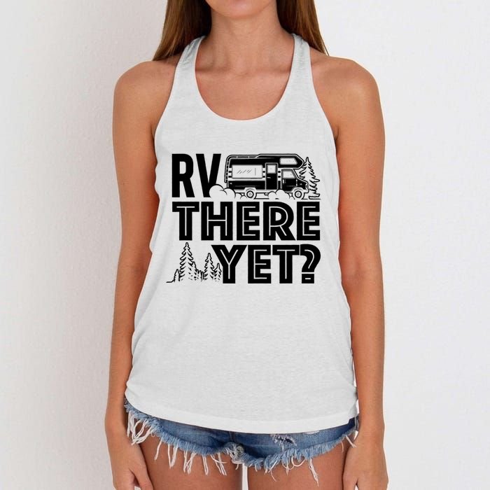 Rv There Yet Happy Glamper Camping Women's Knotted Racerback Tank