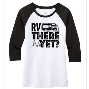 Rv There Yet Happy Glamper Camping Women's Tri-Blend 3/4-Sleeve Raglan Shirt