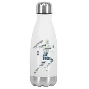 Run Today? Yes No Maybe Tomorrow Funny Jogging Running Meaningful Gift Stainless Steel Insulated Water Bottle