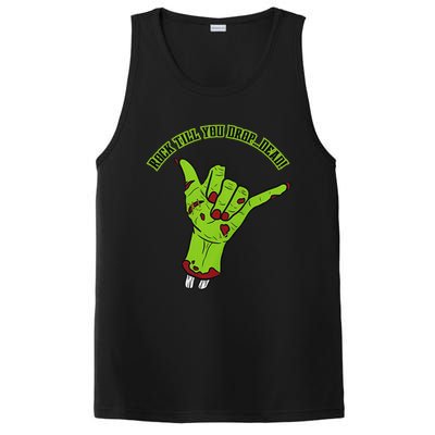 Rock Till You Drop Dead Zombie Hand Spooky Halloween PosiCharge Competitor Tank