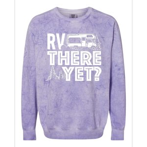 RV There Yet Happy Glamper Camping Colorblast Crewneck Sweatshirt