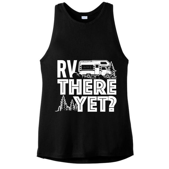 RV There Yet Happy Glamper Camping Ladies PosiCharge Tri-Blend Wicking Tank