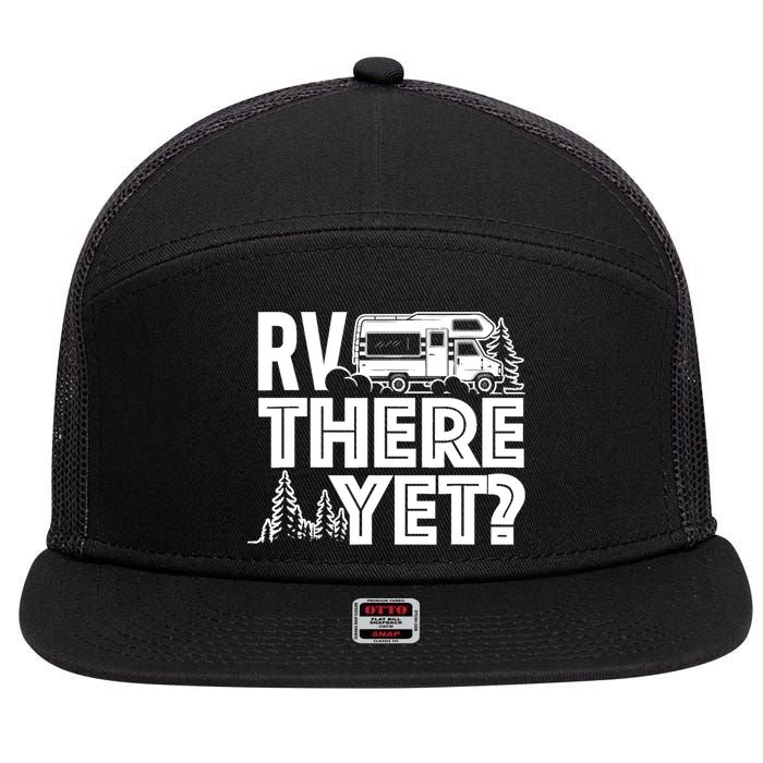 RV There Yet Happy Glamper Camping 7 Panel Mesh Trucker Snapback Hat
