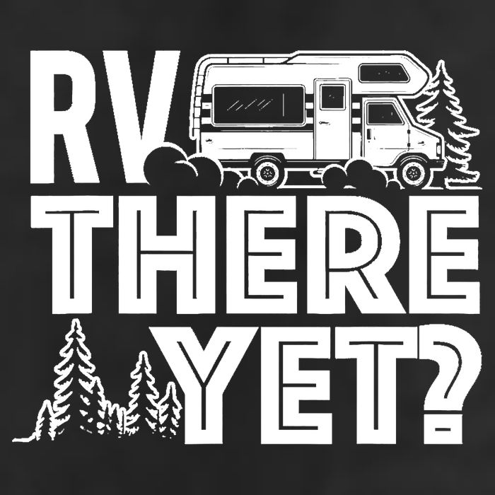 RV There Yet Happy Glamper Camping 7 Panel Mesh Trucker Snapback Hat