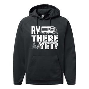 RV There Yet Happy Glamper Camping Performance Fleece Hoodie