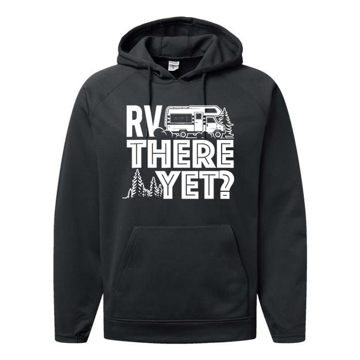 RV There Yet Happy Glamper Camping Performance Fleece Hoodie