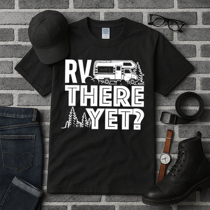 RV There Yet Happy Glamper Camping Tall T-Shirt