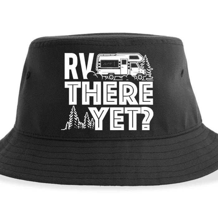 RV There Yet Happy Glamper Camping Sustainable Bucket Hat