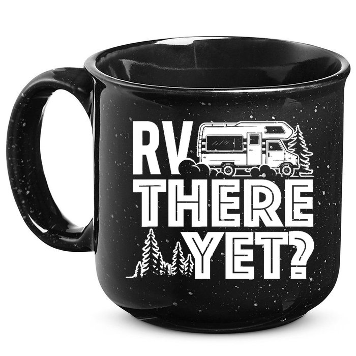RV There Yet Happy Glamper Camping 15oz Campfire Ceramic Mug